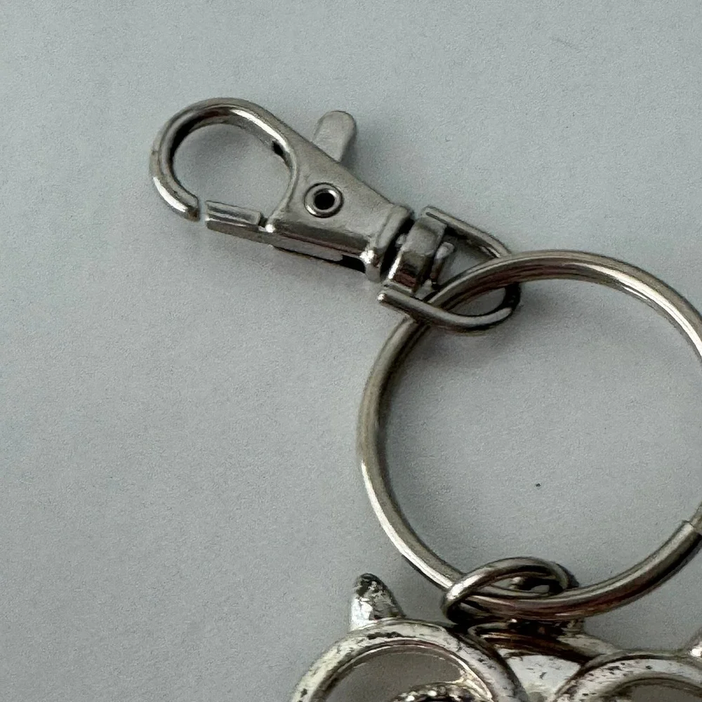 Silver Owl Rhinestone Keychain Pouch Bag Charm‎ Hanger